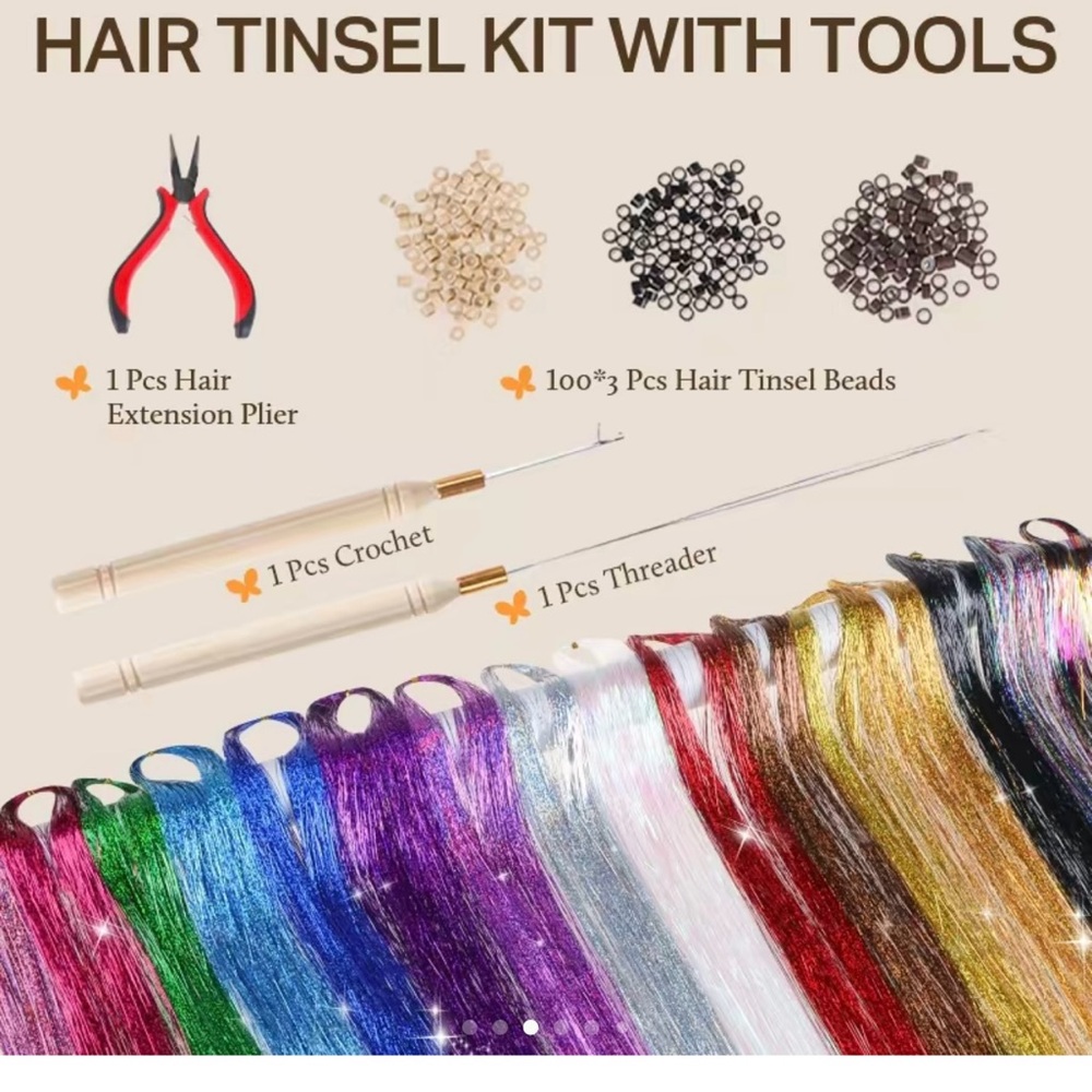 DOOREA glitter hair extensions with tools